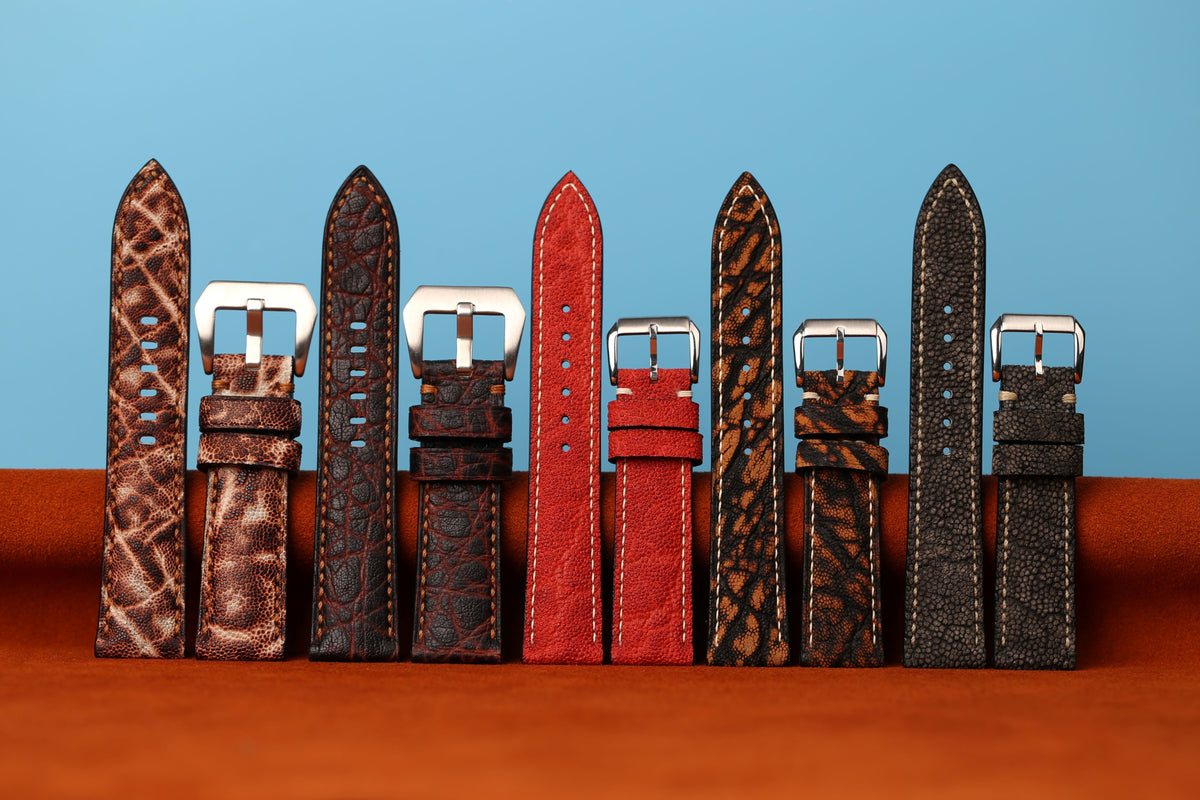 Bespoke Elephant Leather Watch Strap by Kentostraps