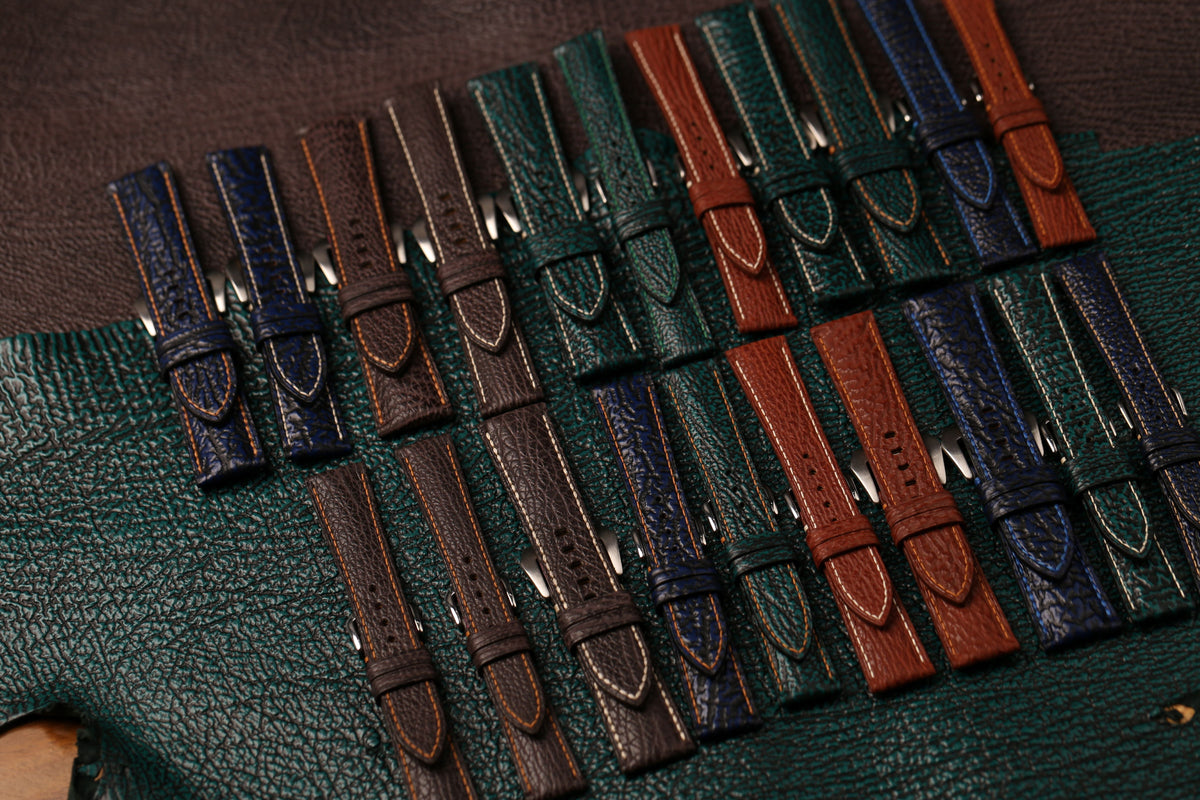 Exotic Shak Leather Watch Strap Collection by Kentostraps