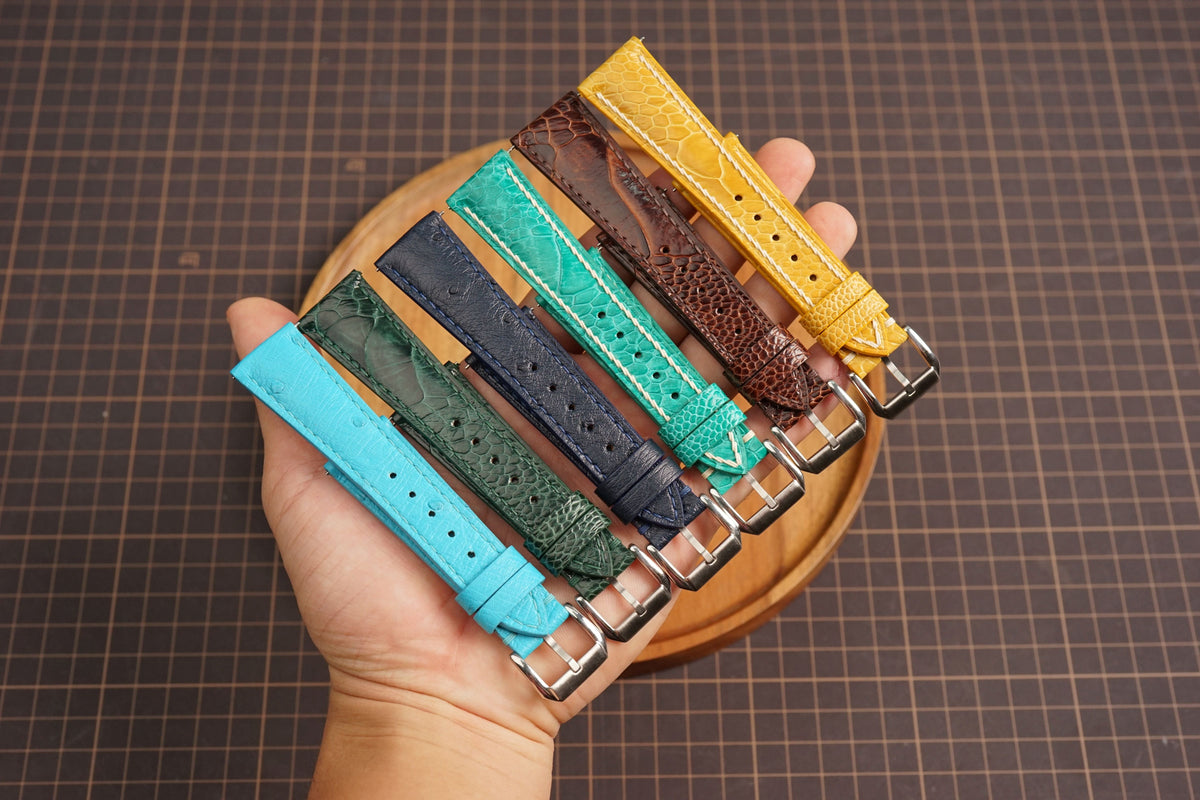 Ostrich leather watch strap collection by Kentostraps