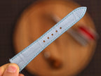 Bespoke Baby Blue Alligator Leather Watch Strap, Dress Watch Band, Flat Design