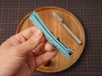 Bespoke Baby Blue Alligator Leather Watch Strap for Omega with Deployant Clasp