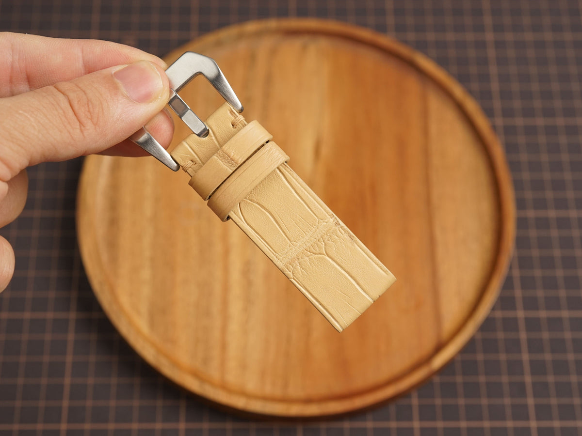 Bespoke Beige Alligator Leather Watch Strap for Panerai 20/22/24/26/27mm