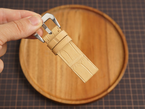 Bespoke Beige Alligator Leather Watch Strap for Panerai 20/22/24/26/27mm