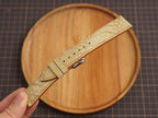 Bespoke Beige Nubuck Ostrich Leather Watch Strap, Dress Watch Band