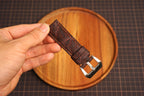 Bespoke Black Burgundy Exotic Leather Watch Strap for Panerai 20/22/24/26/27mm