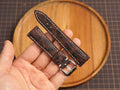 Bespoke Black Burgundy Exotic Leather Watch Strap, Dress Watch Band