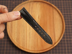 Bespoke Black Glossy Lizard Leather Watch Strap, Dress Leather Watch Band