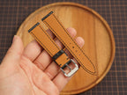 Bespoke Black Glossy Lizard Leather Watch Strap, Dress Leather Watch Band