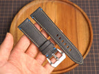 Bespoke Black Nubuck Babele Leather Watch Strap, Panerai Watch Band 20/22/24/26/27mm