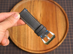 Bespoke Black Nubuck Babele Leather Watch Strap, Panerai Watch Band 20/22/24/26/27mm