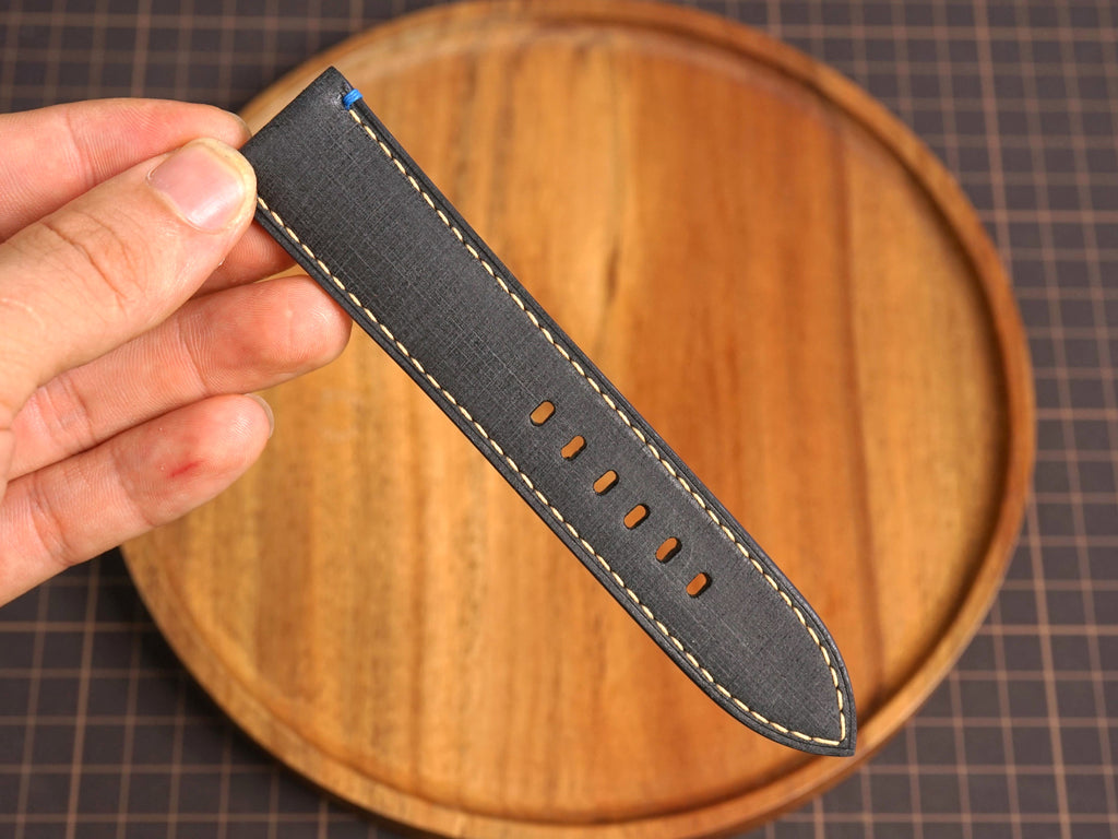Bespoke Black Nubuck Babele Leather Watch Strap, Panerai Watch Band 20/22/24/26/27mm