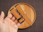 Bespoke Black Ostrich Leather Watch Strap with Blue Thread, Dress Watch Strap