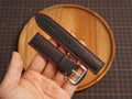 Bespoke Black Red Rally Perforated Epsom Leather Watch Strap