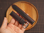 Bespoke Black Red Rally Perforated Epsom Leather Watch Strap