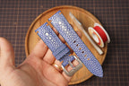 Bespoke Blue Double Pearl Stingray Leather Watch Strap for Panerai 20/22/24/26/27mm