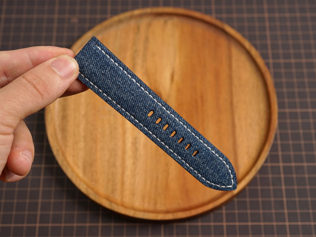 Handmade Blue Jean Denim Watch Strap for Panerai 20/22/24/26/27mm