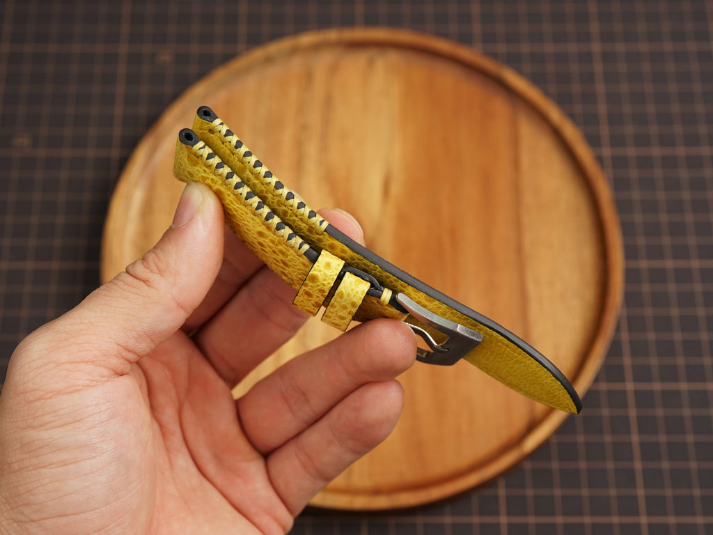 Bespoke Bright Yellow Toad Leather Watch Strap for Panerai 20/22/24/26/27mm