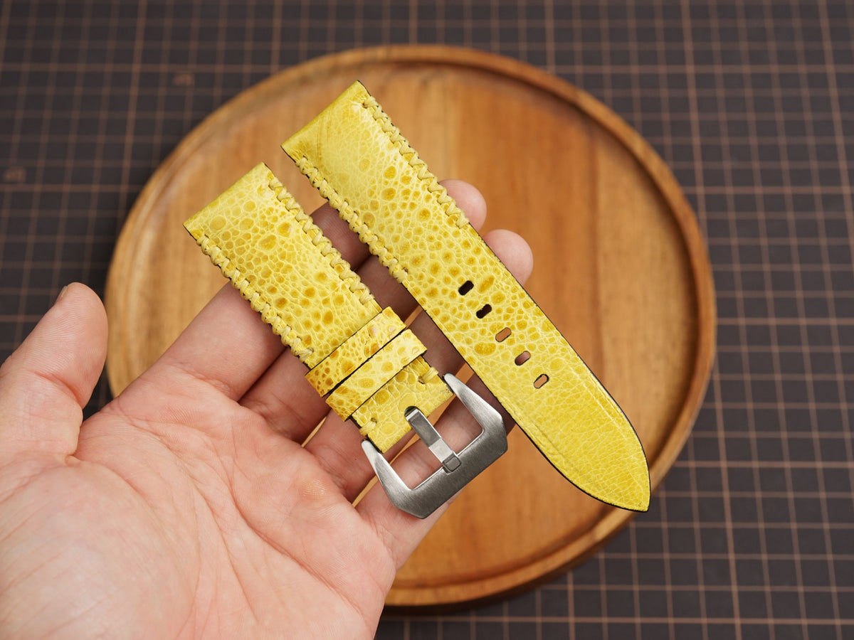 Bespoke Bright Yellow Toad Leather Watch Strap for Panerai 20/22/24/26/27mm