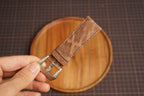 Bespoke Brown Exotic Leather Watch Strap, Nubuck Leather Watch Strap for Panerai 20/22/24/26/27mm