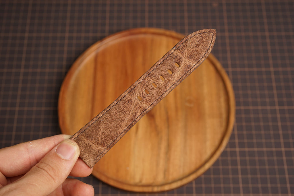 Bespoke Brown Exotic Leather Watch Strap, Nubuck Leather Watch Strap for Panerai 20/22/24/26/27mm