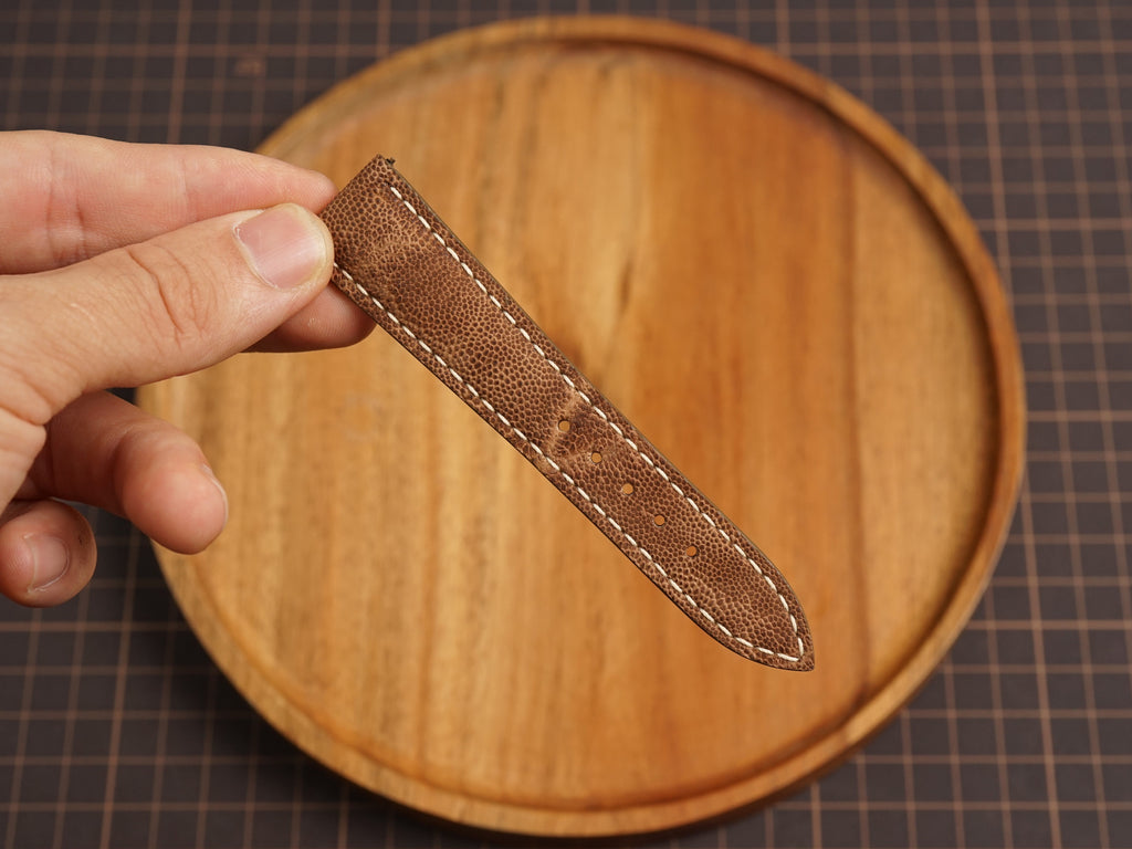 Bespoke Caramel Brown Nubuck Exotic Leather Watch Strap, Dress Watch Band