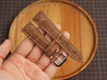 Bespoke Caramel Brown Nubuck Exotic Leather Watch Strap, Dress Watch Band