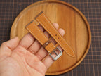 Bespoke Caramel Brown Nubuck Exotic Leather Watch Strap, Dress Watch Band