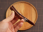 Bespoke Brown Ostrich Leather Watch Strap White Stitching, Dress Watch Band