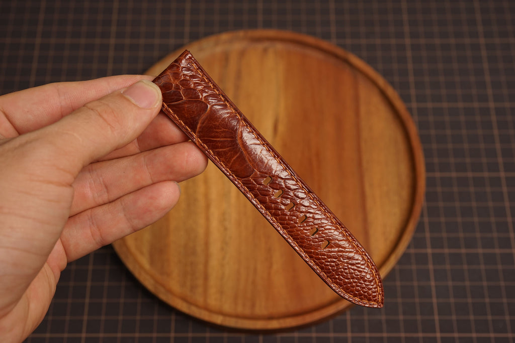 Bespoke Brown Ostrich Leather Watch Strap for Panerai 20/22/24/26/27mm