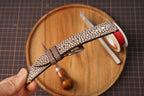 Bespoke Brown Single Pearl Stingray Leather Watch Strap for Panerai 20/22/24/26/27mm