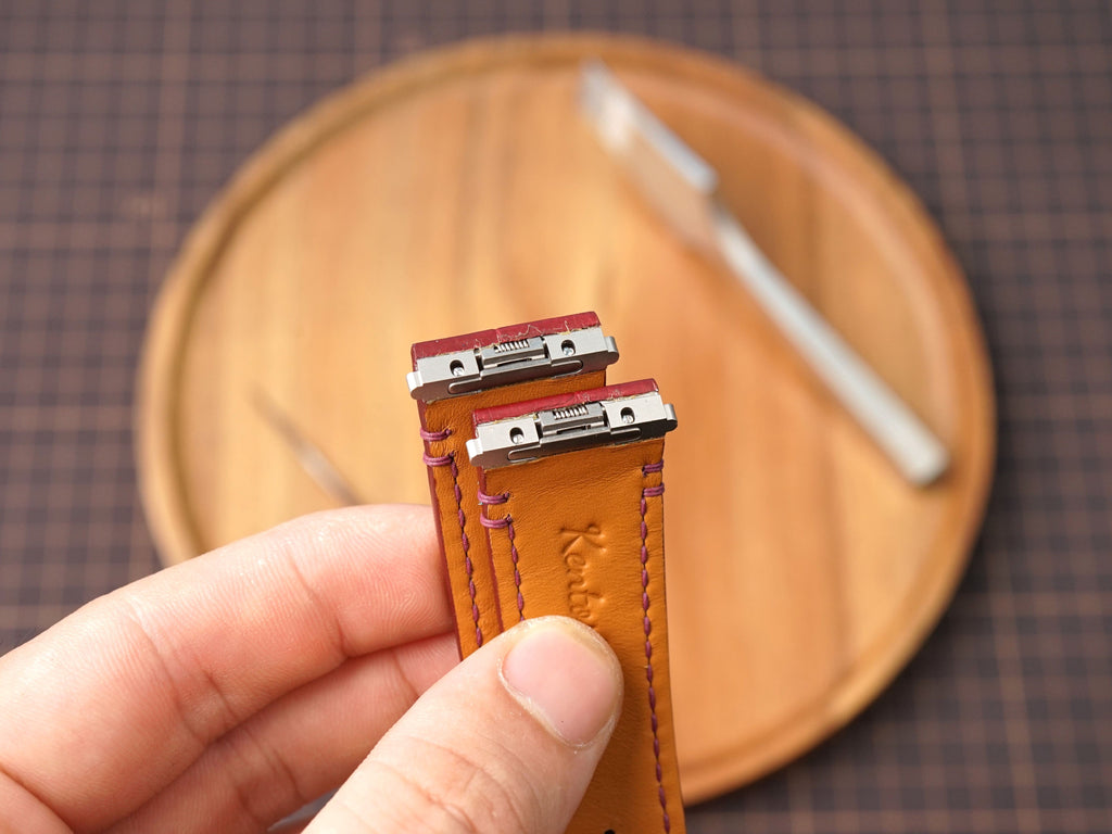 Bespoke Burgundy Alligator Leather Watch Strap for Cartier Santos, Roadster, Dumont