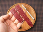 Bespoke Burgundy Alligator Leather Watch Strap for Cartier Santos, Roadster, Dumont