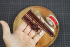 Bespoke Burgundy Beaver Tail Leather Watch Strap, Exotic Leather Watch Band