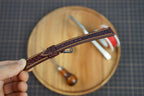 Bespoke Burgundy Beaver Tail Leather Watch Strap, Exotic Leather Watch Band