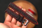 Bespoke Burgundy Black Exotic Shak Leather Watch Strap