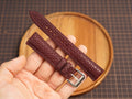 Bespoke Burgundy Nubuck Beaver Tail Exotic Leather Watch Strap, Dress Watch Band