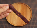 Bespoke Burgundy Nubuck Beaver Tail Exotic Leather Watch Strap, Dress Watch Band