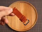 Bespoke Burnt Orange Suede Leather Watch Strap, Vintage Watch Band