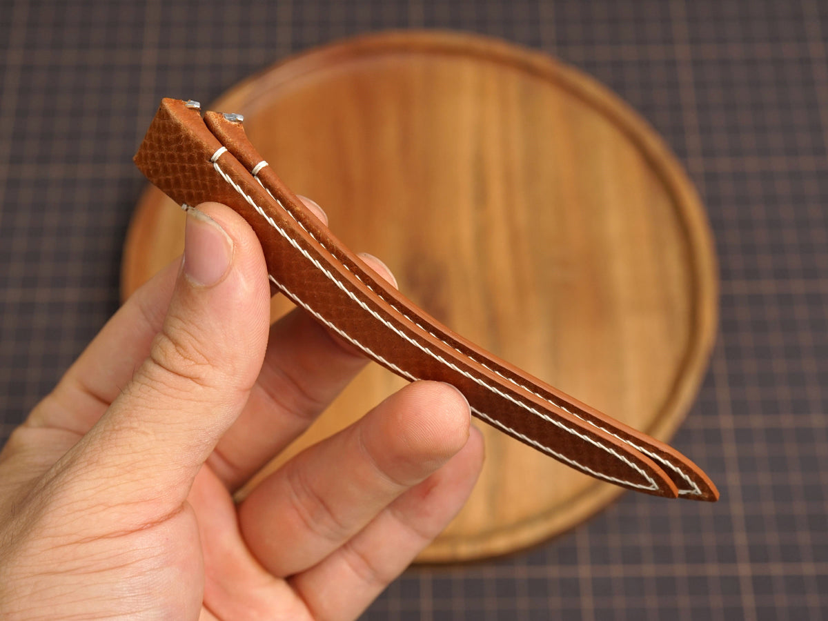 Bespoke Camel Brown Calf Leather Watch Strap for Cartier Santos, Roadster, Dumont