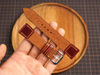 Bespoke Caramel Pueblo mix Shell Cordovan Leather Watch Strap for JLC 16/17/18/19/20/21mm
