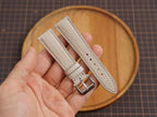 Bespoke Cement Gray Lizard Leather Watch Strap, Dress Watch Strap