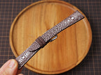 Bespoke Choco Brown Double Pearl Stingray Leather Watch Strap, Dress Watch Band