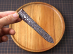 Bespoke Choco Brown Double Pearl Stingray Leather Watch Strap, Dress Watch Band