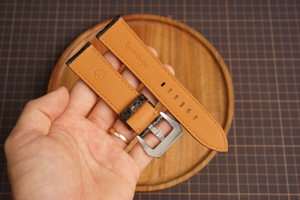 Bespoke Choco Brown Beaver Tail Leather Watch Strap for Panerai 20/22/24/26/27mm