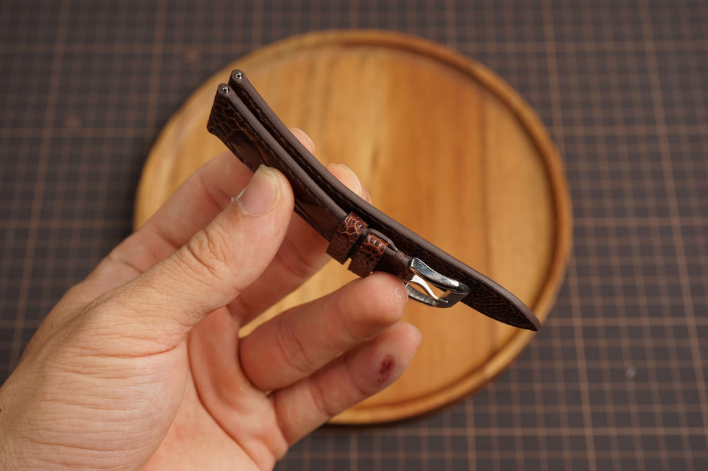 Bespoke Chocolate Brown Ostrich Leather Watch Strap