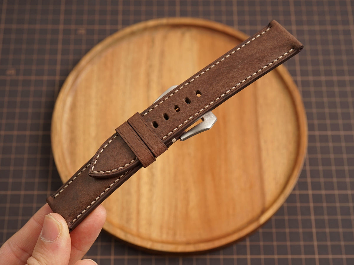 Bespoke Chocolate Brown Pueblo Leather Watch Strap for Panerai 20/22/24/26/27mm