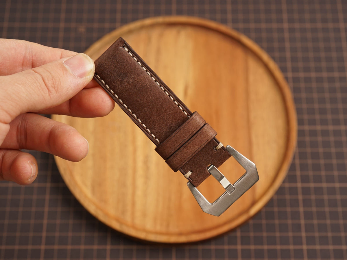 Bespoke Chocolate Brown Pueblo Leather Watch Strap for Panerai 20/22/24/26/27mm