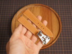 Bespoke Cognac Brown Calf Leather Watch Strap for Omega with Deployant Clasp