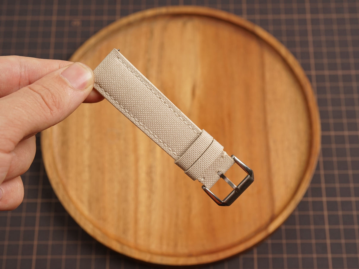 Bespoke Cream Off White Canvas Watch Strap, Dress Watch Band