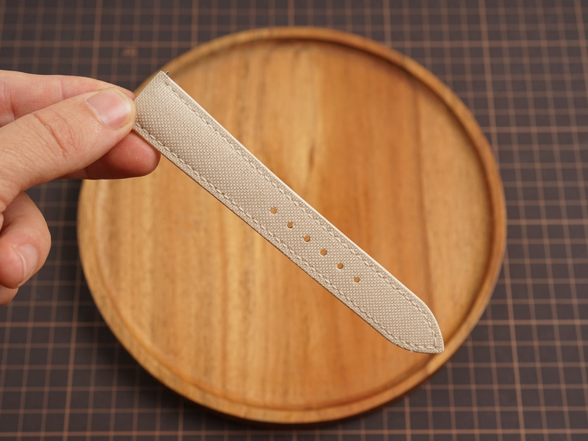 Bespoke Cream Off White Canvas Watch Strap, Dress Watch Band
